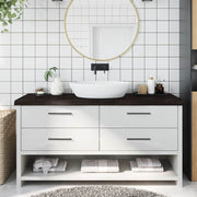 Kupaonska radna ploča tamnosmeđa 160x60x(2-6) cm tretirano drvo