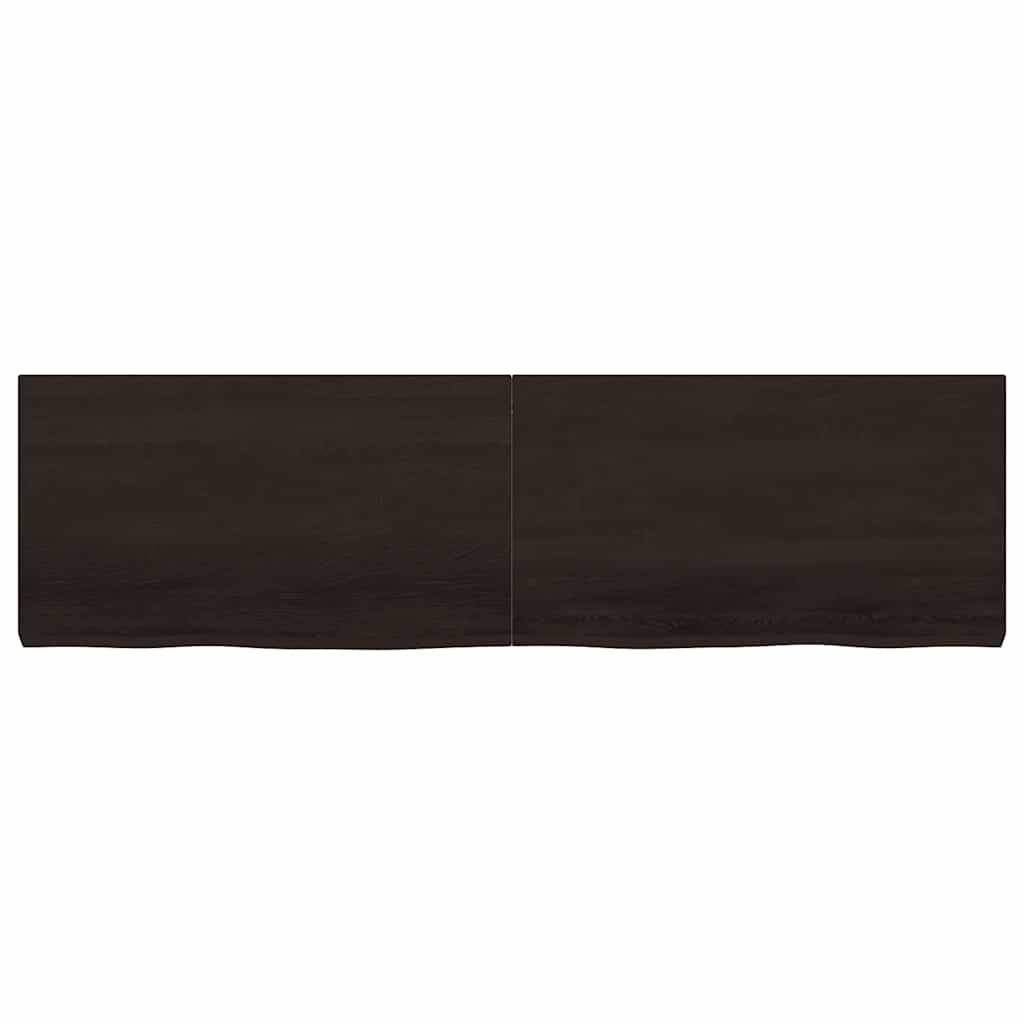 Kupaonska radna ploča tamnosmeđa 180x50x(2-6) cm tretirano drvo