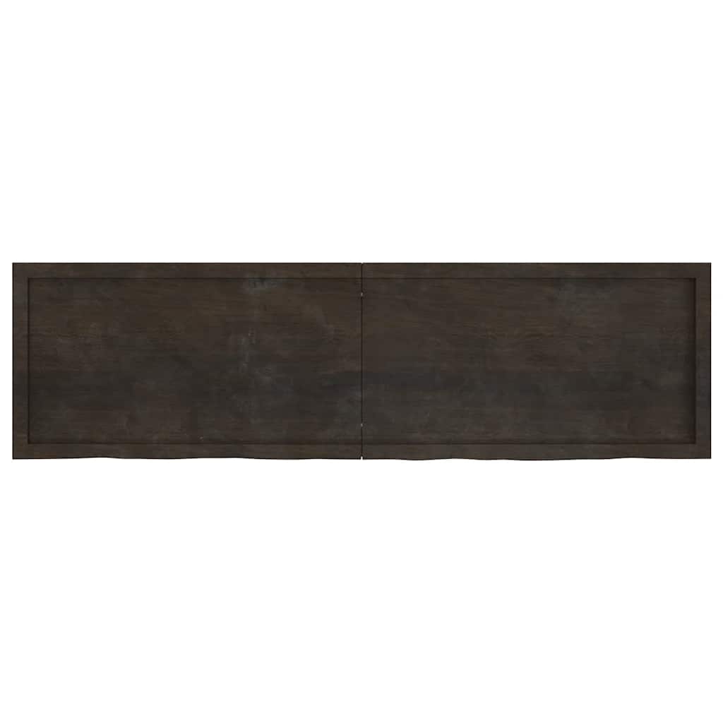 Kupaonska radna ploča tamnosmeđa 180x50x(2-6) cm tretirano drvo