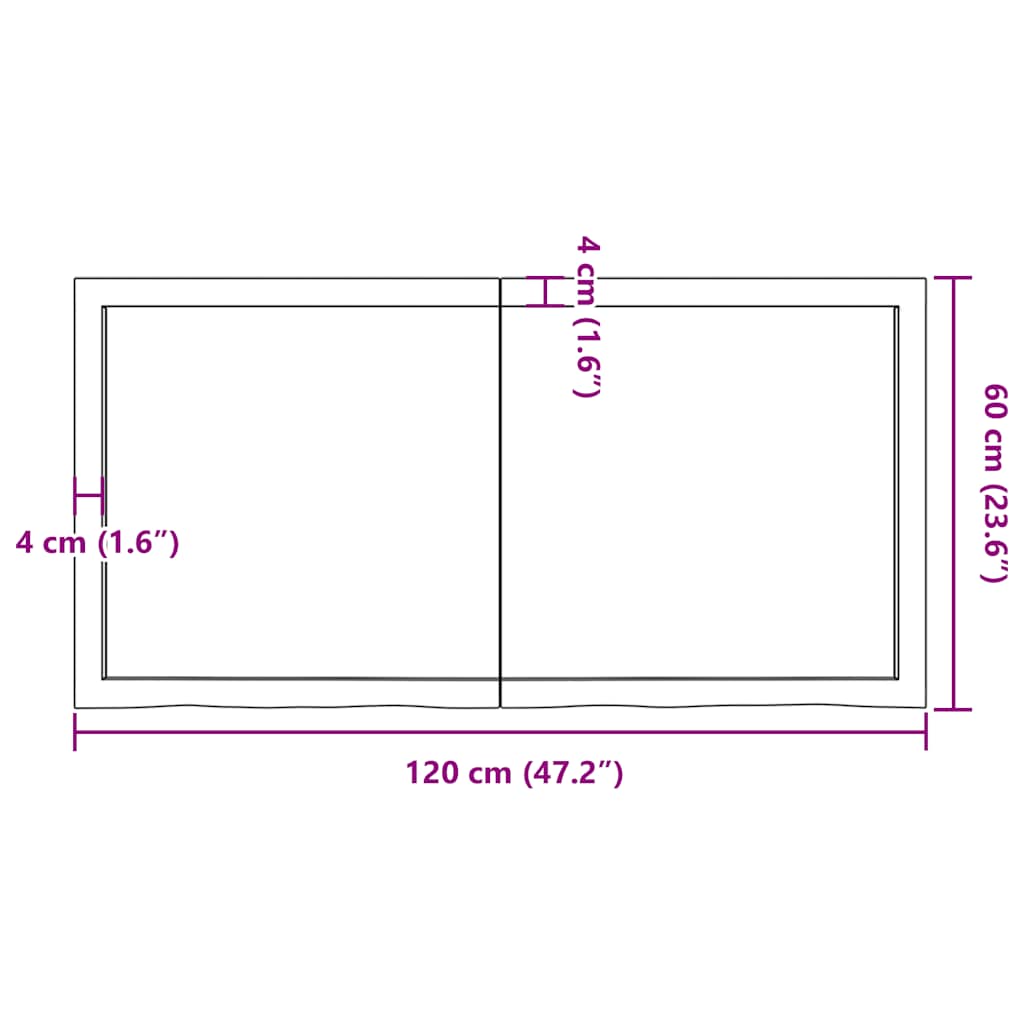 Stolna ploča svjetlosmeđa 120x60x(2-4) cm tretirana hrastovina