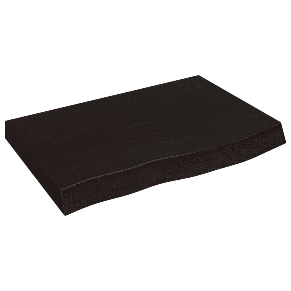Stolna ploča tamnosmeđa 60x40x(2-6) cm obrađena masivna hrast