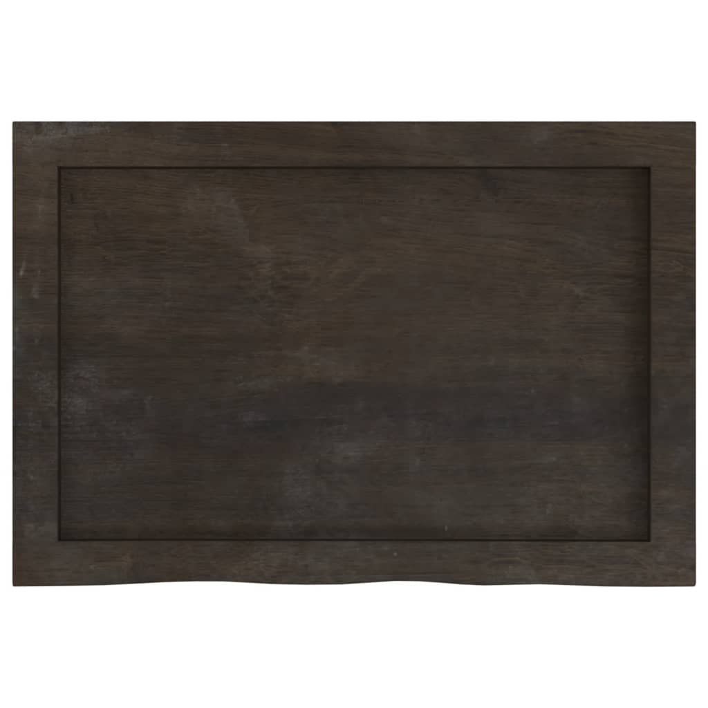 Stolna ploča tamnosmeđa 60x40x(2-6) cm obrađena masivna hrast