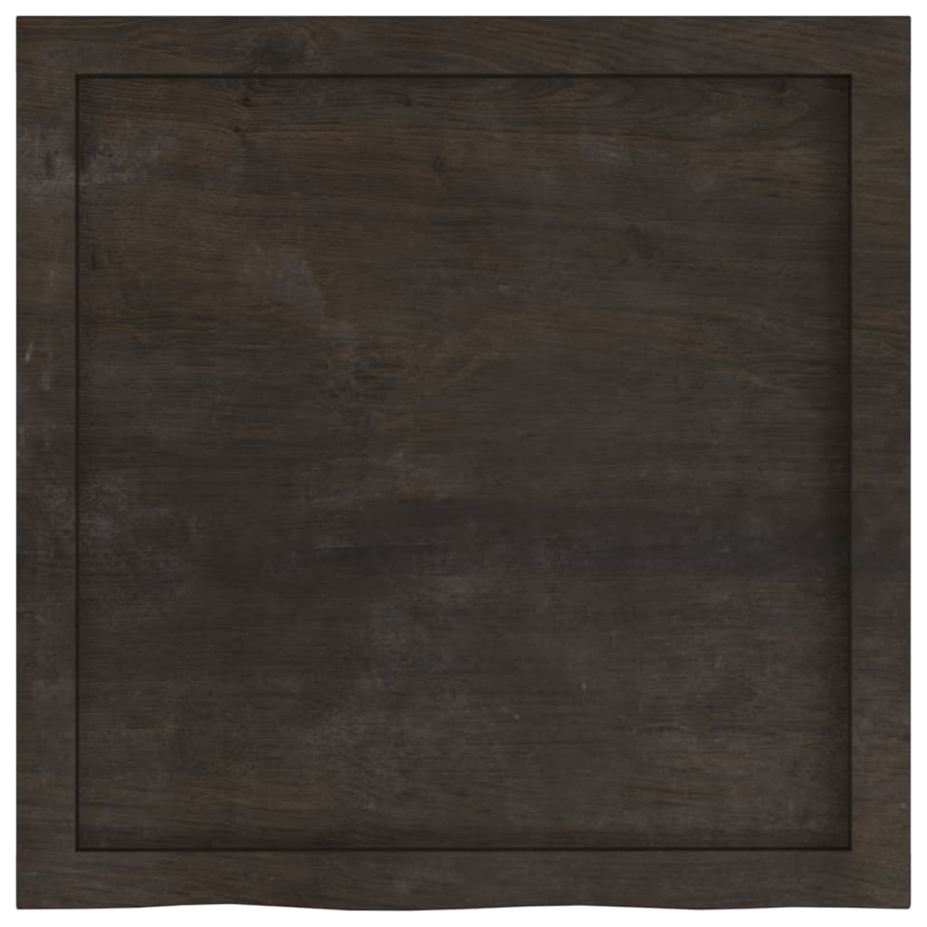 Stolna ploča tamnosmeđa 60x60x(2-6) cm tretirana hrastovina