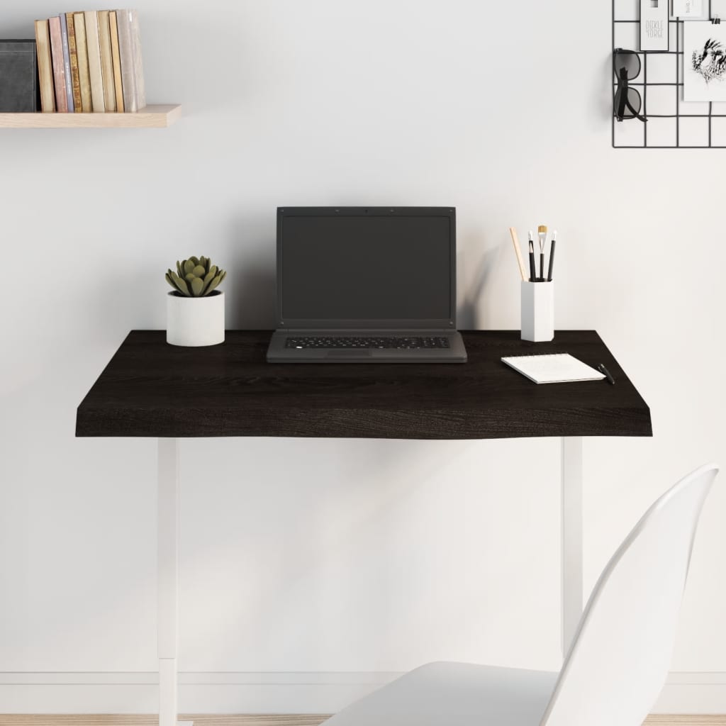 Stolna ploča tamnosmeđa 80x60x(2-4) cm obrađena masivna hrast