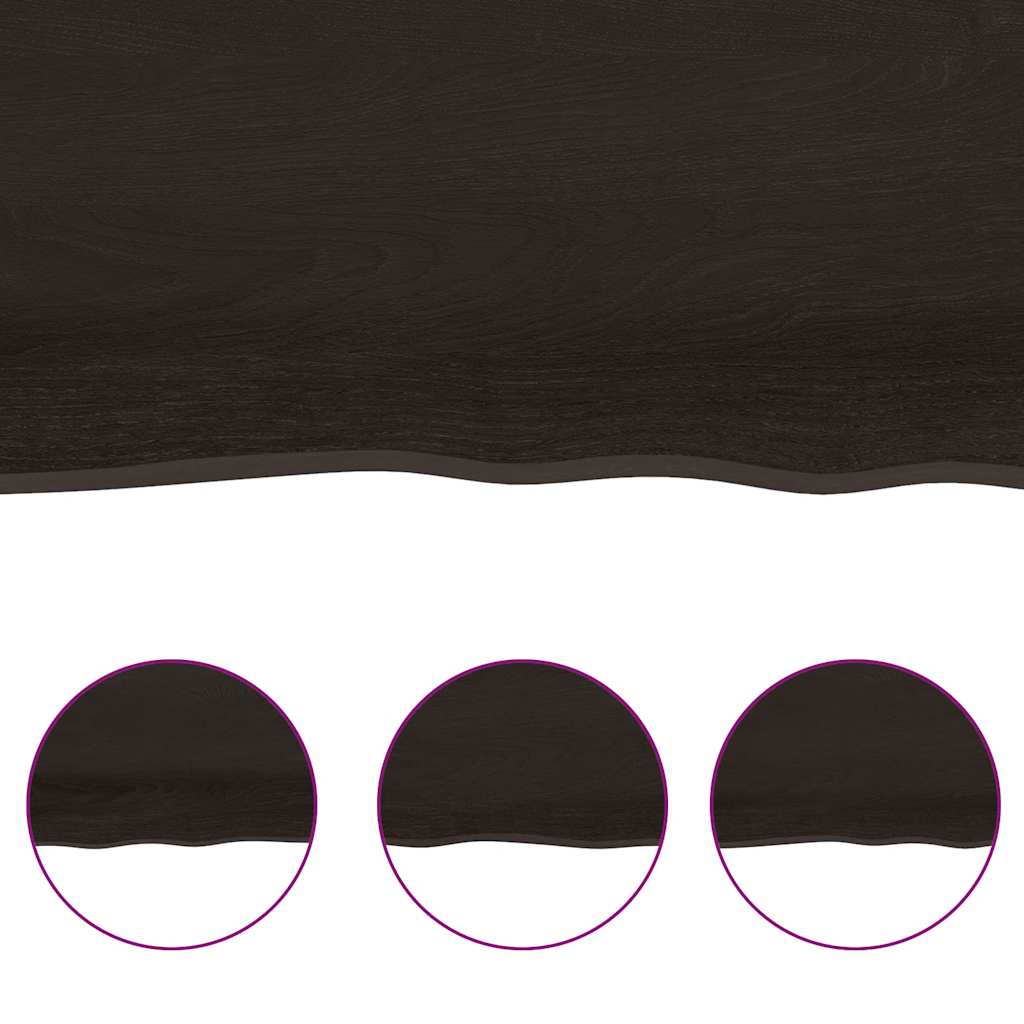 Stolna ploča tamnosmeđa 100x60x2 cm obrađena masivna hrastovina