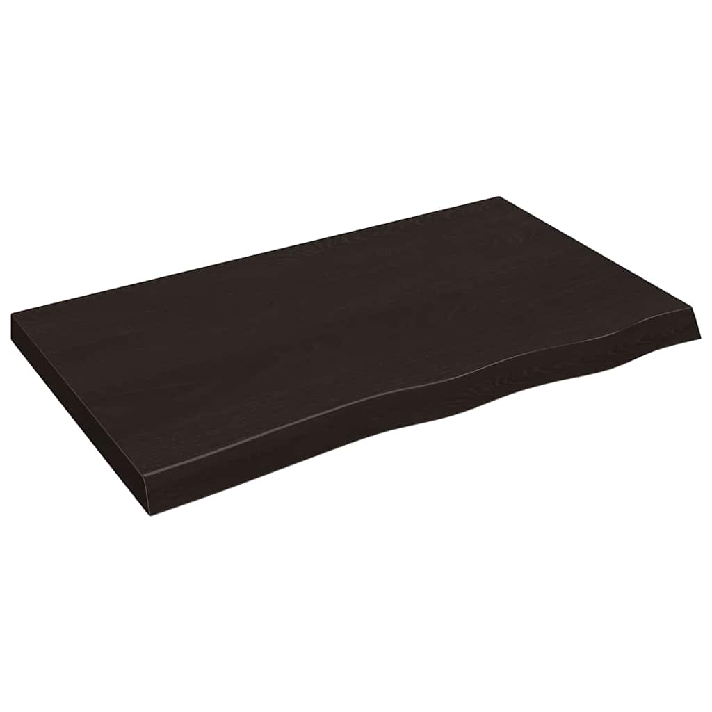 Stolna ploča tamnosmeđa 100x60x(2-6) cm obrađena masivna hrast