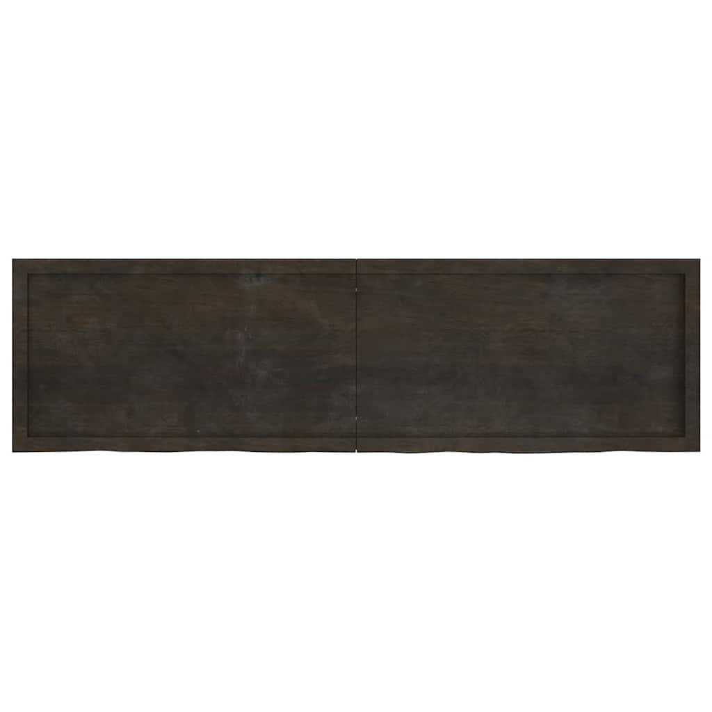 Stolna ploča tamnosmeđa 180x50x(2-6) cm obrađeni masivni hrast