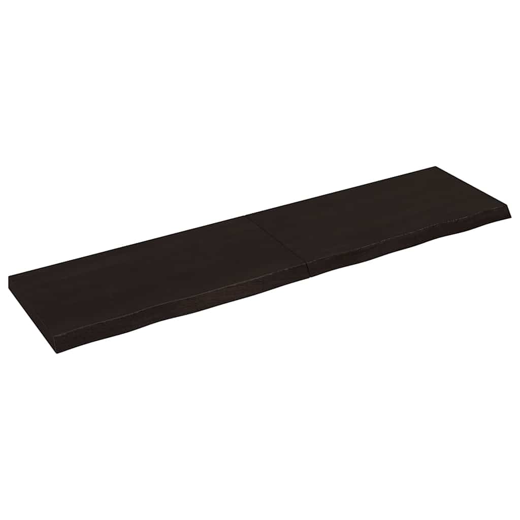 Stolna ploča tamnosmeđa 200x50x(2-6) cm obrađeni masivni hrast