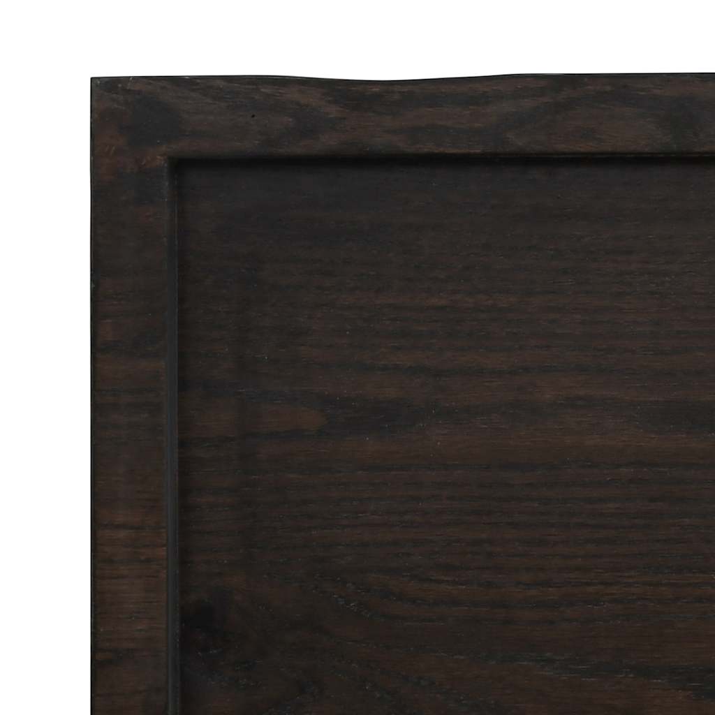 Stolna ploča tamnosmeđa 200x50x(2-6) cm obrađeni masivni hrast