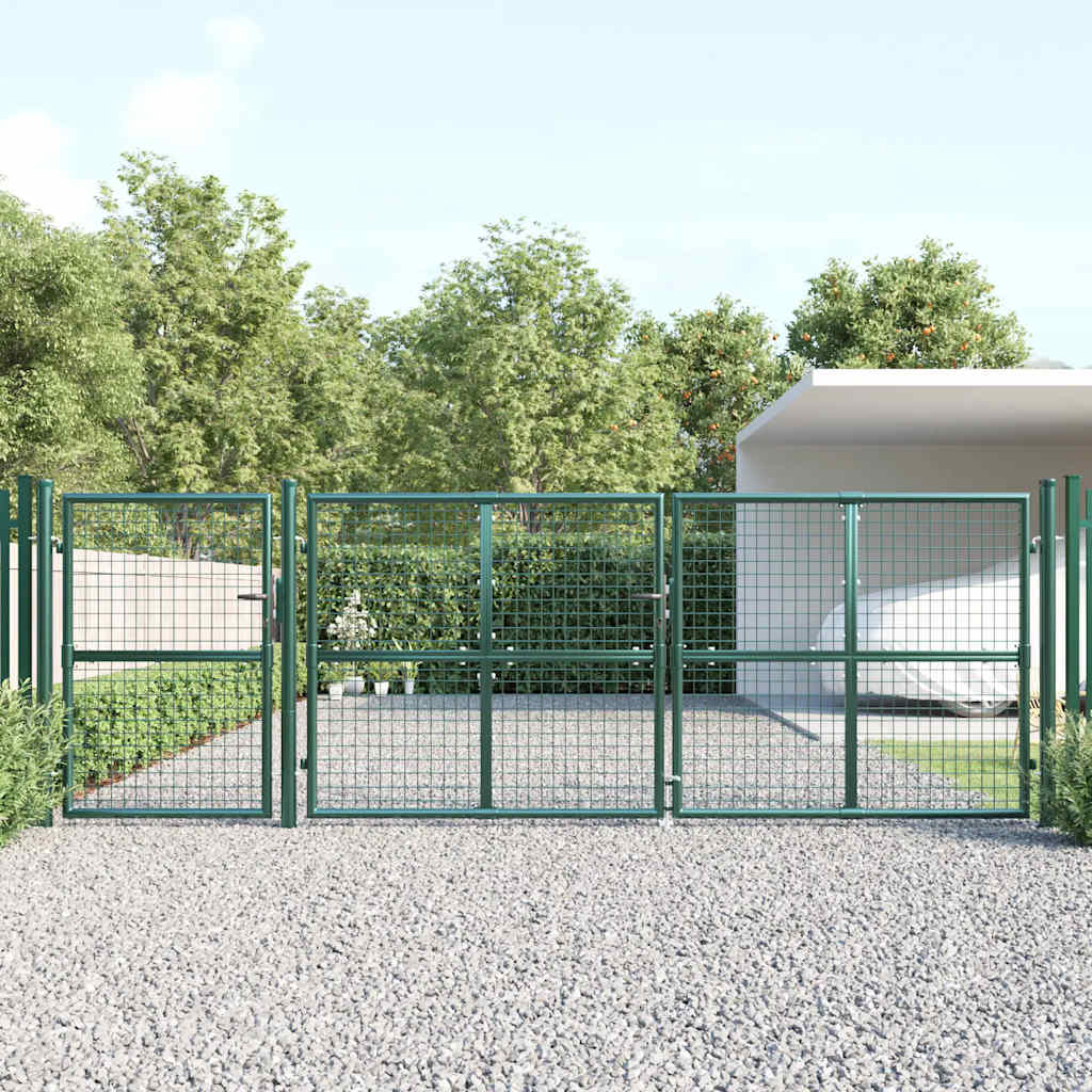 Mrežasta vrtna vrata zelena 400x125 cm pocinčani čelik