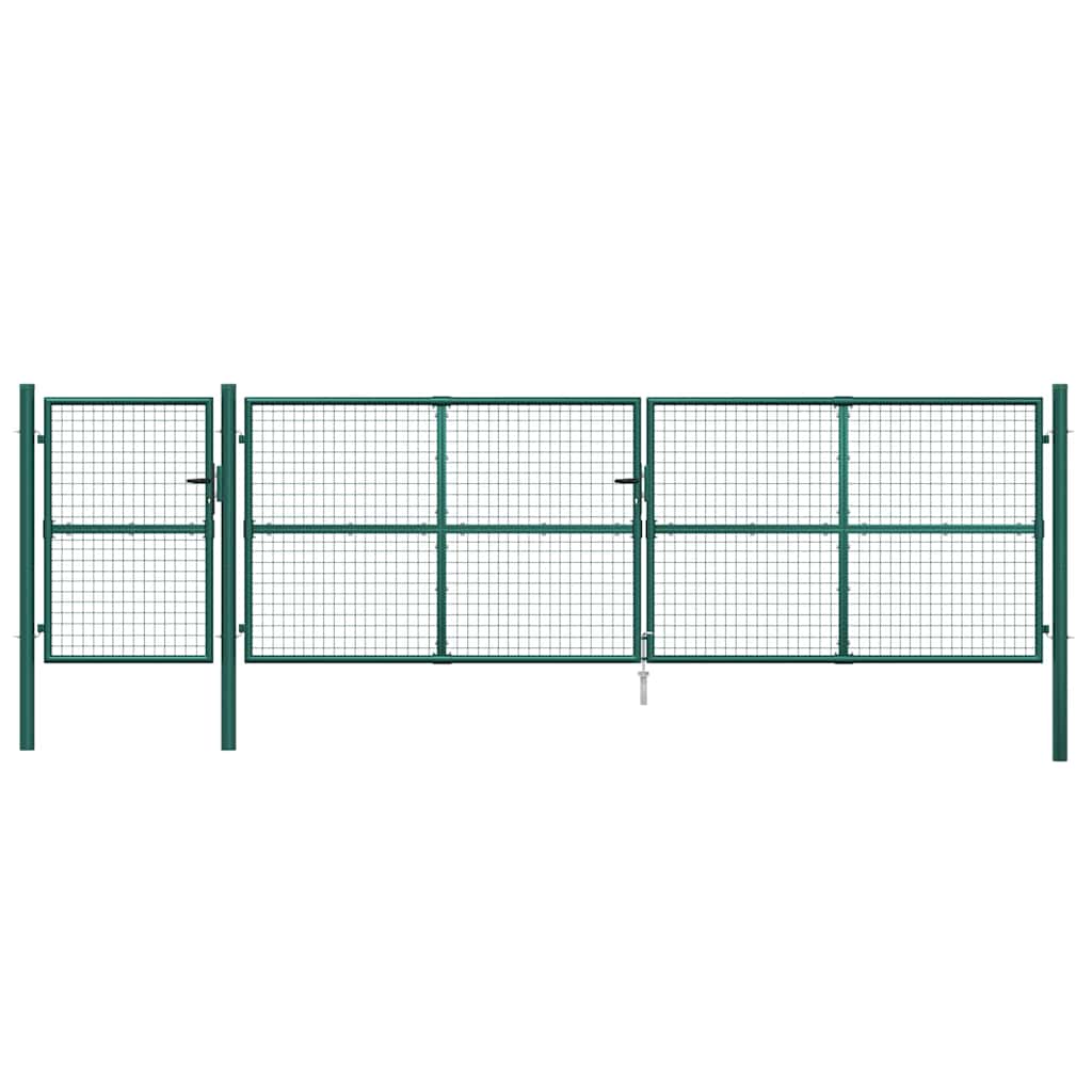 Mrežasta vrtna vrata zelena 500x125 cm pocinčani čelik