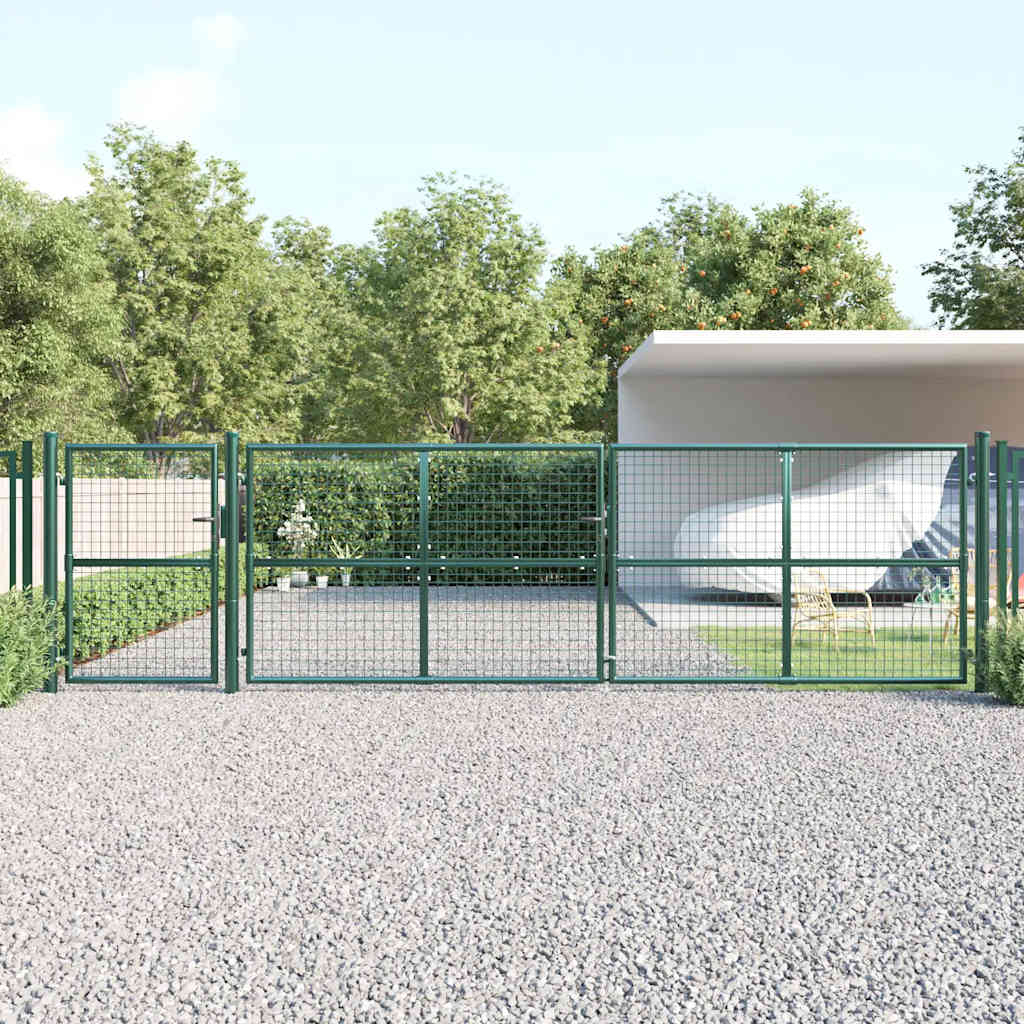 Mrežasta vrtna vrata zelena 500x125 cm pocinčani čelik