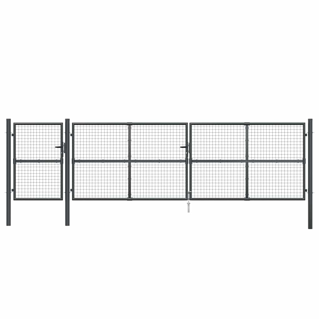 Mrežasta vrtna vrata antracit 500x125 cm pocinčani čelik
