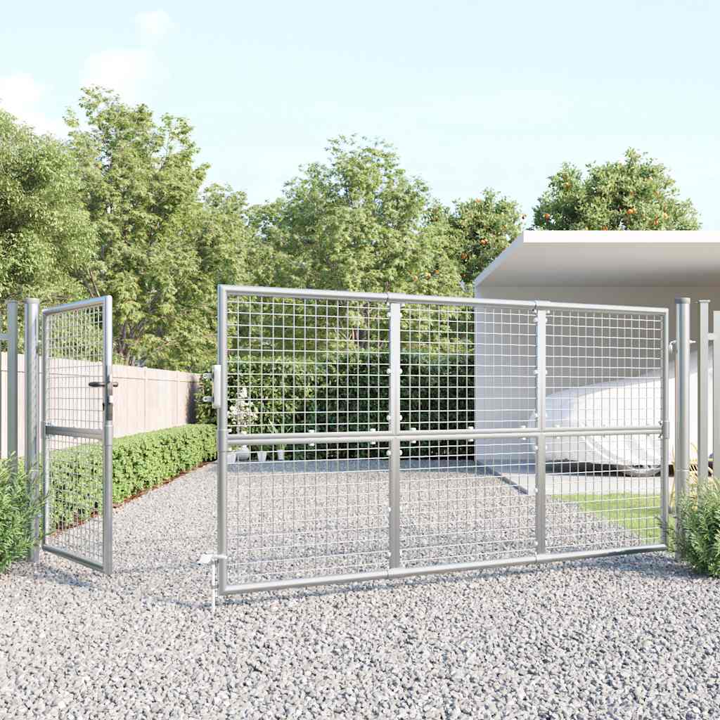 Vrtna vrata od mreže srebrne boje 350 x 125 cm, pocinčani čelik