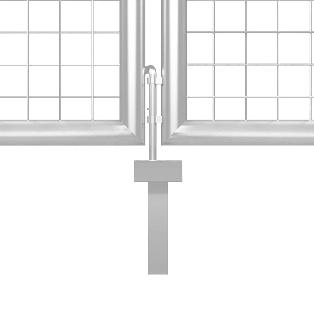 Vrtna vrata od mreže srebrne boje 350 x 125 cm, pocinčani čelik