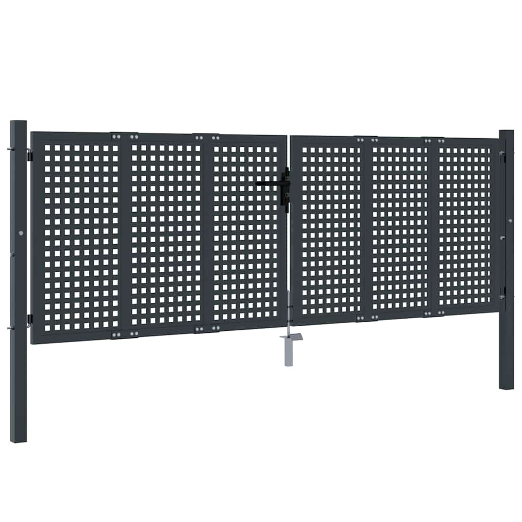 Vrtna vrata antracit boje 300x100 cm čelik