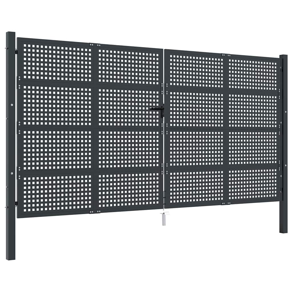 Vrtna vrata antracit 400x175 cm čelik