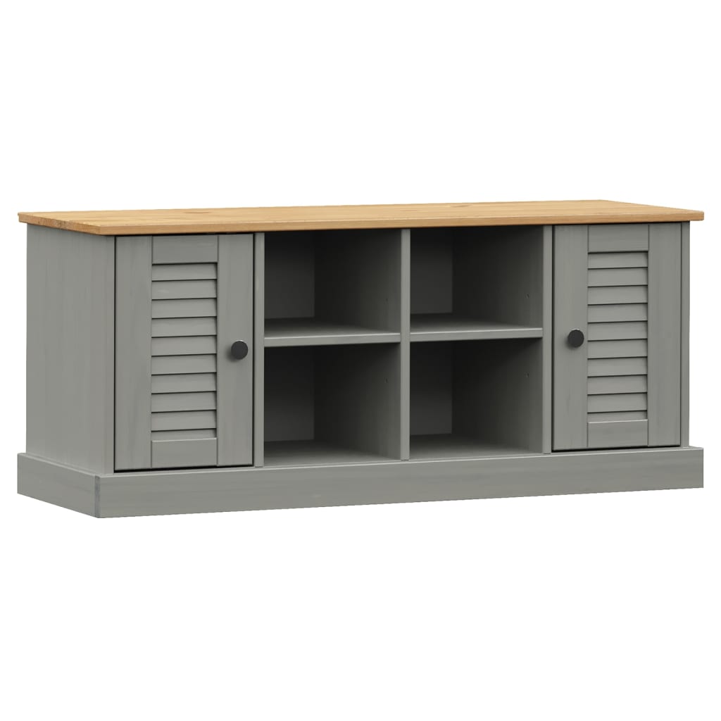 Klupa za cipele VIGO siva 106 x 35 x 45 cm od masivne borovine