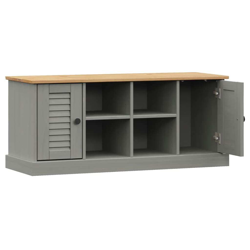 Klupa za cipele VIGO siva 106 x 35 x 45 cm od masivne borovine