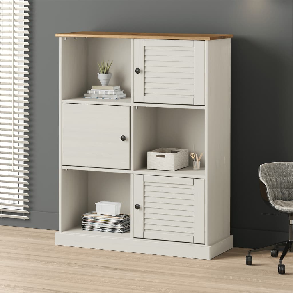 Regal za knjige VIGO bijeli 90x35x114,5 cm od masivne borovine