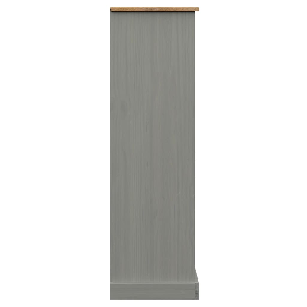Regal za knjige VIGO sivi 90x35x114,5 cm od masivne borovine