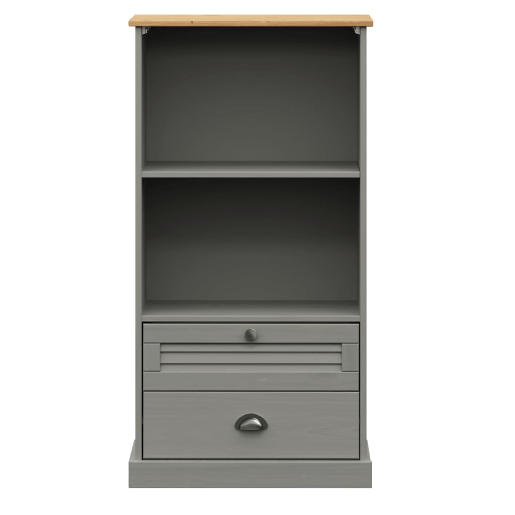 Regal za knjige VIGO sivi 60x35x114,5 cm od masivne borovine