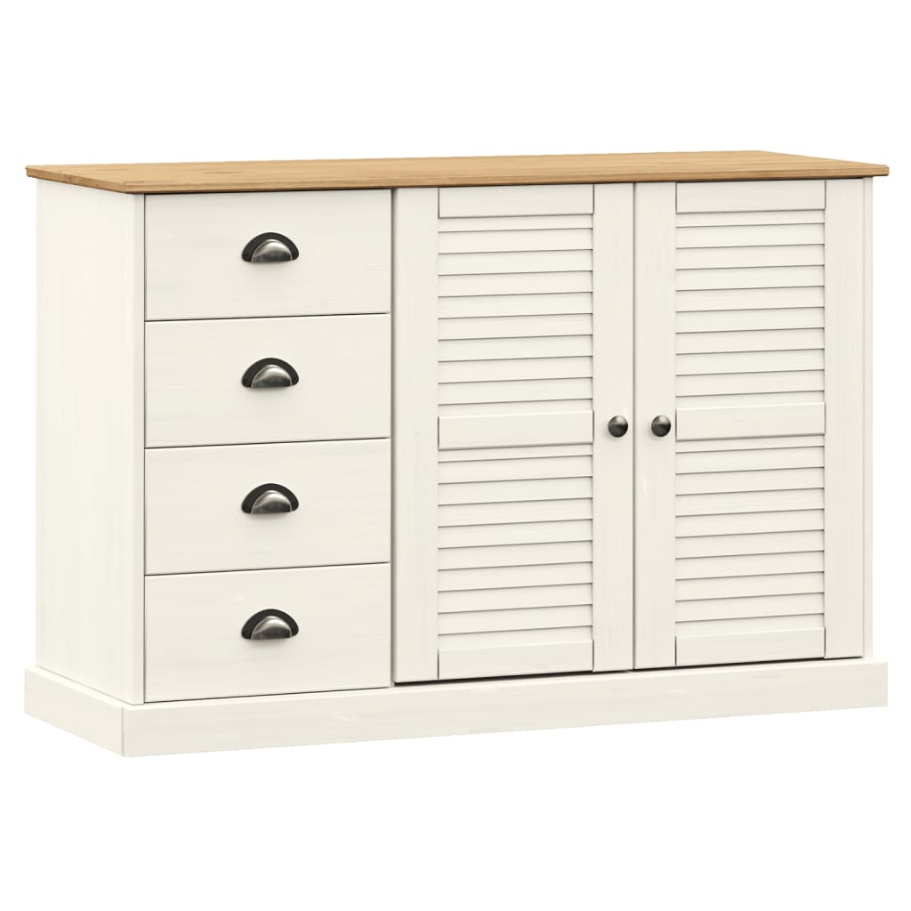 Komoda s ladicama VIGO 113x40x75 cm bijela od masivne borovine
