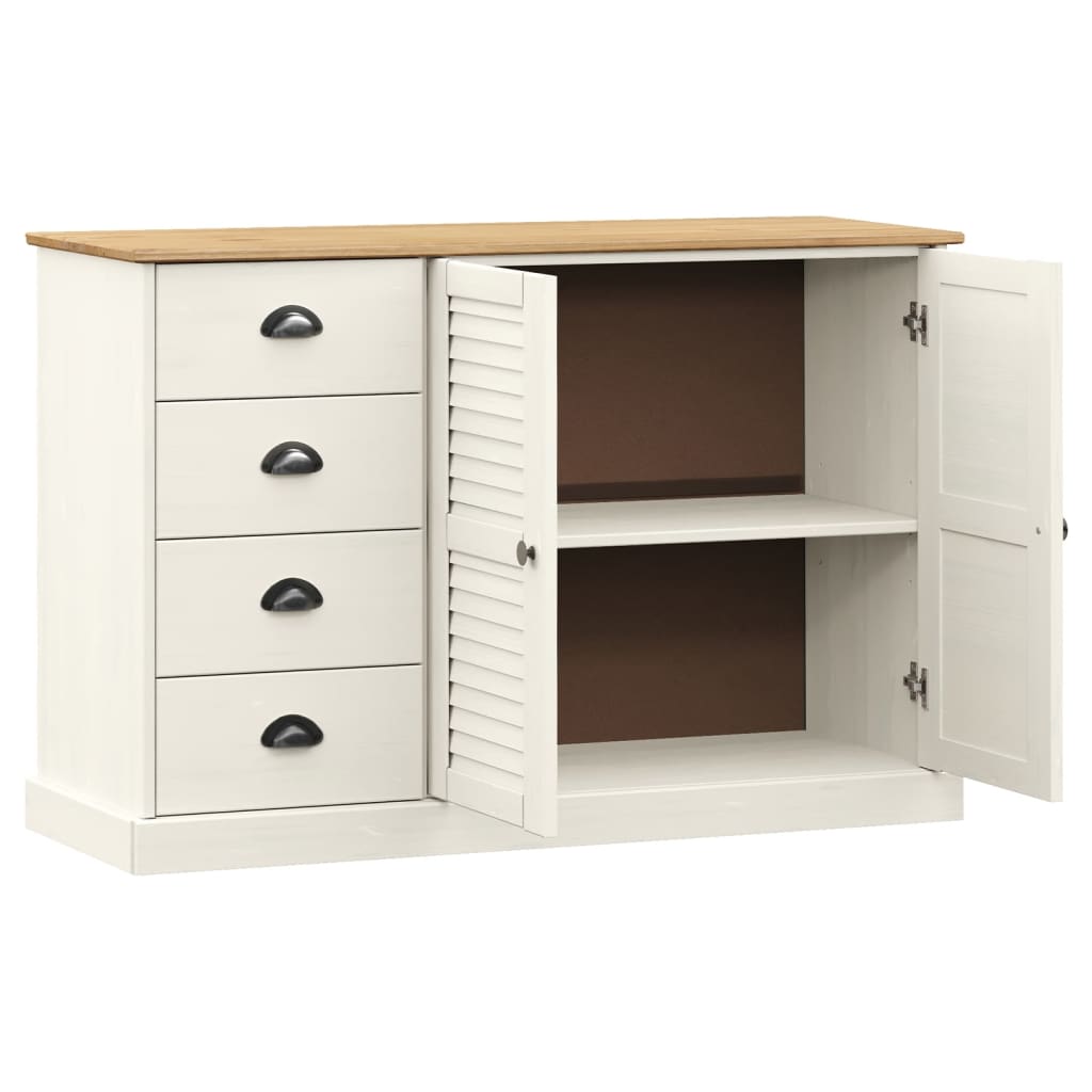 Komoda s ladicama VIGO 113x40x75 cm bijela od masivne borovine