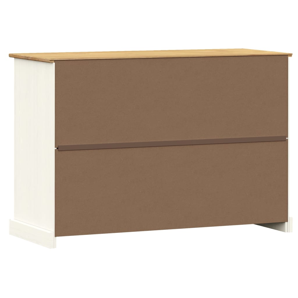 Komoda s ladicama VIGO 113x40x75 cm bijela od masivne borovine