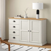 Komoda s ladicama VIGO 113x40x75 cm bijela od masivne borovine