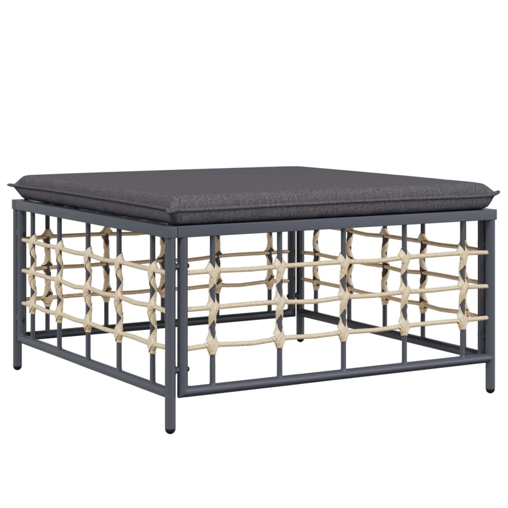 5-dijelna vrtna garnitura od poliratana s jastucima antracit