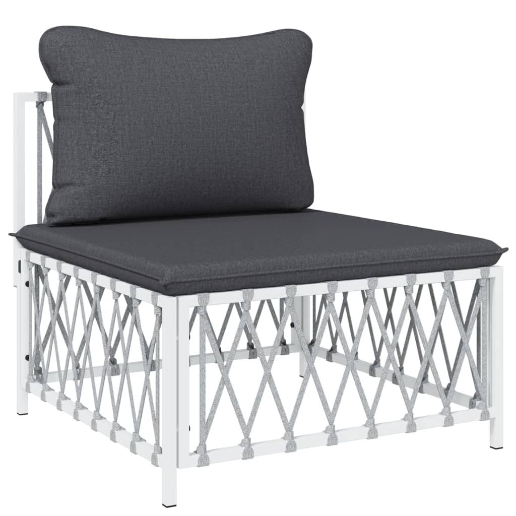 5-dijelna vrtna garnitura s jastucima bijela čelična