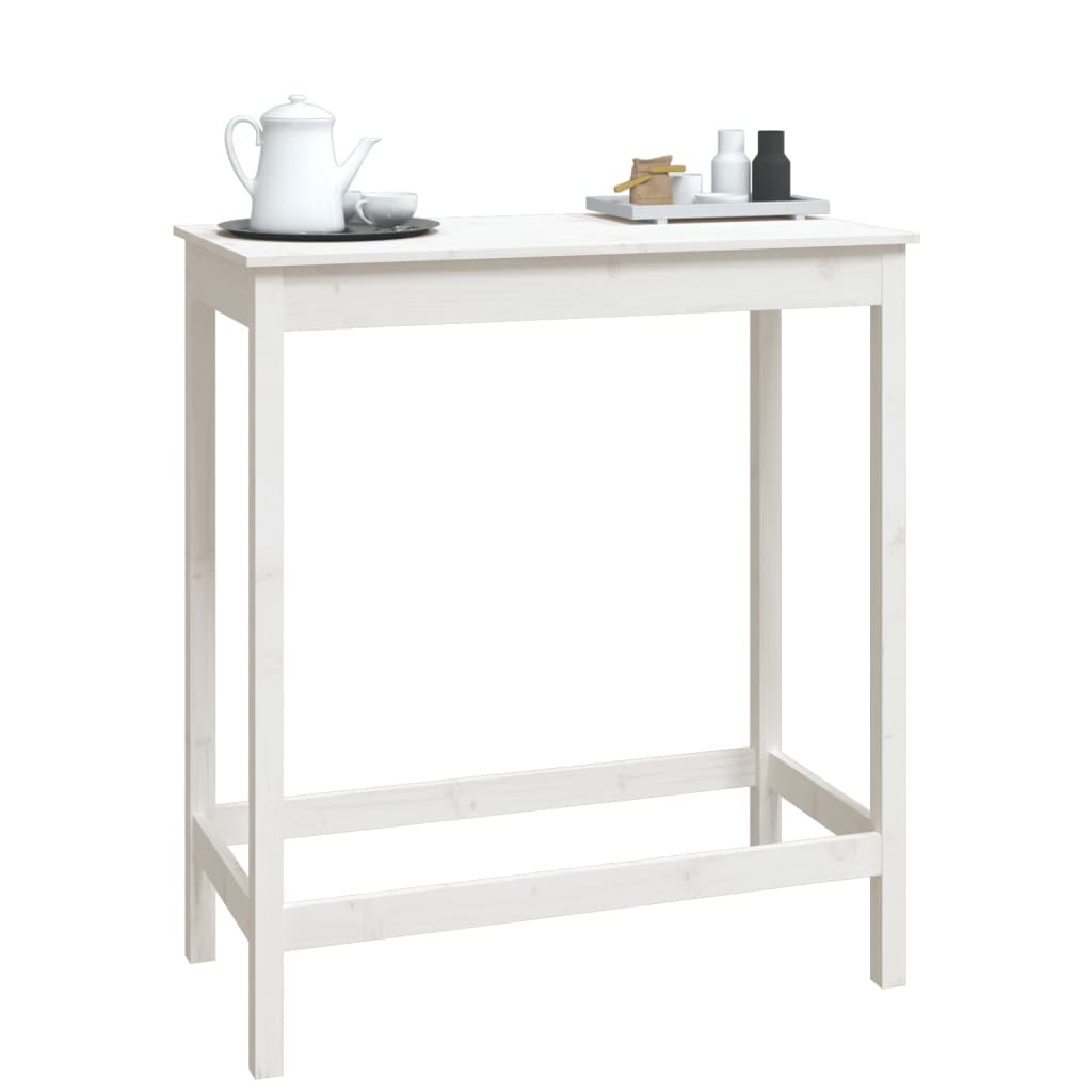 Barski stol bijeli 100 x 50 x 110 cm od masivne borovine