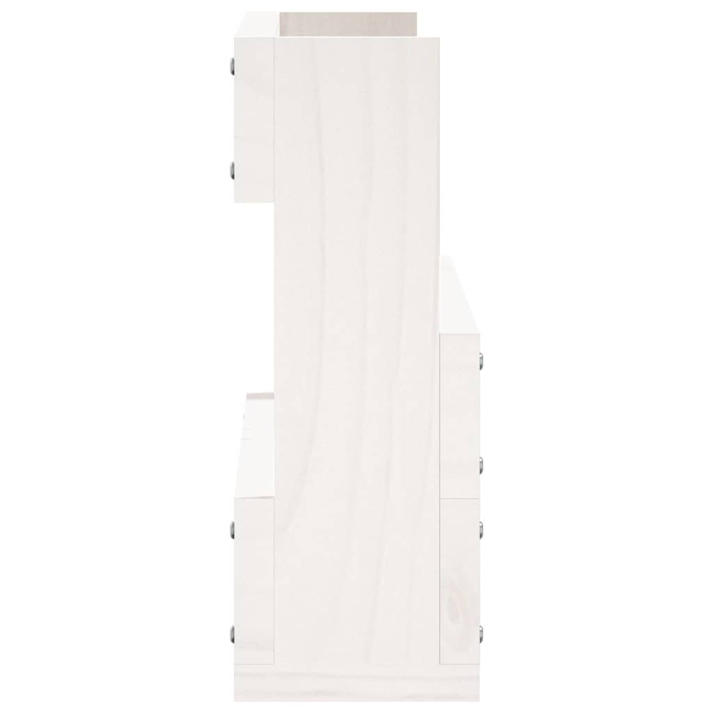 Zidni stalci za cipele 2 kom bijeli 59x9x23 cm masivna borovina