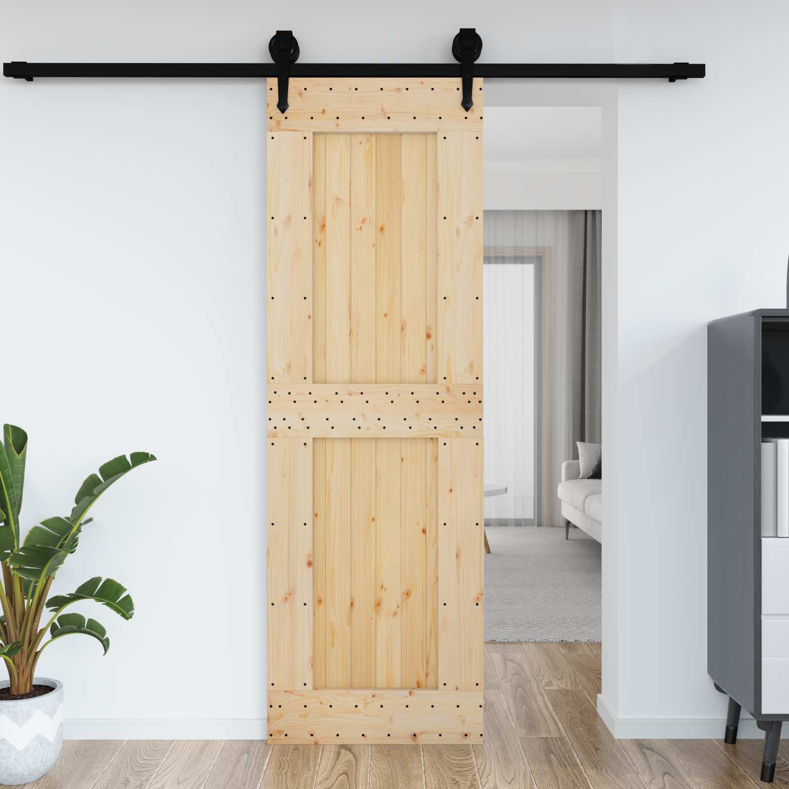 Vrata NARVIK Prirodna 70 x 210 cm Čvrsta borovina