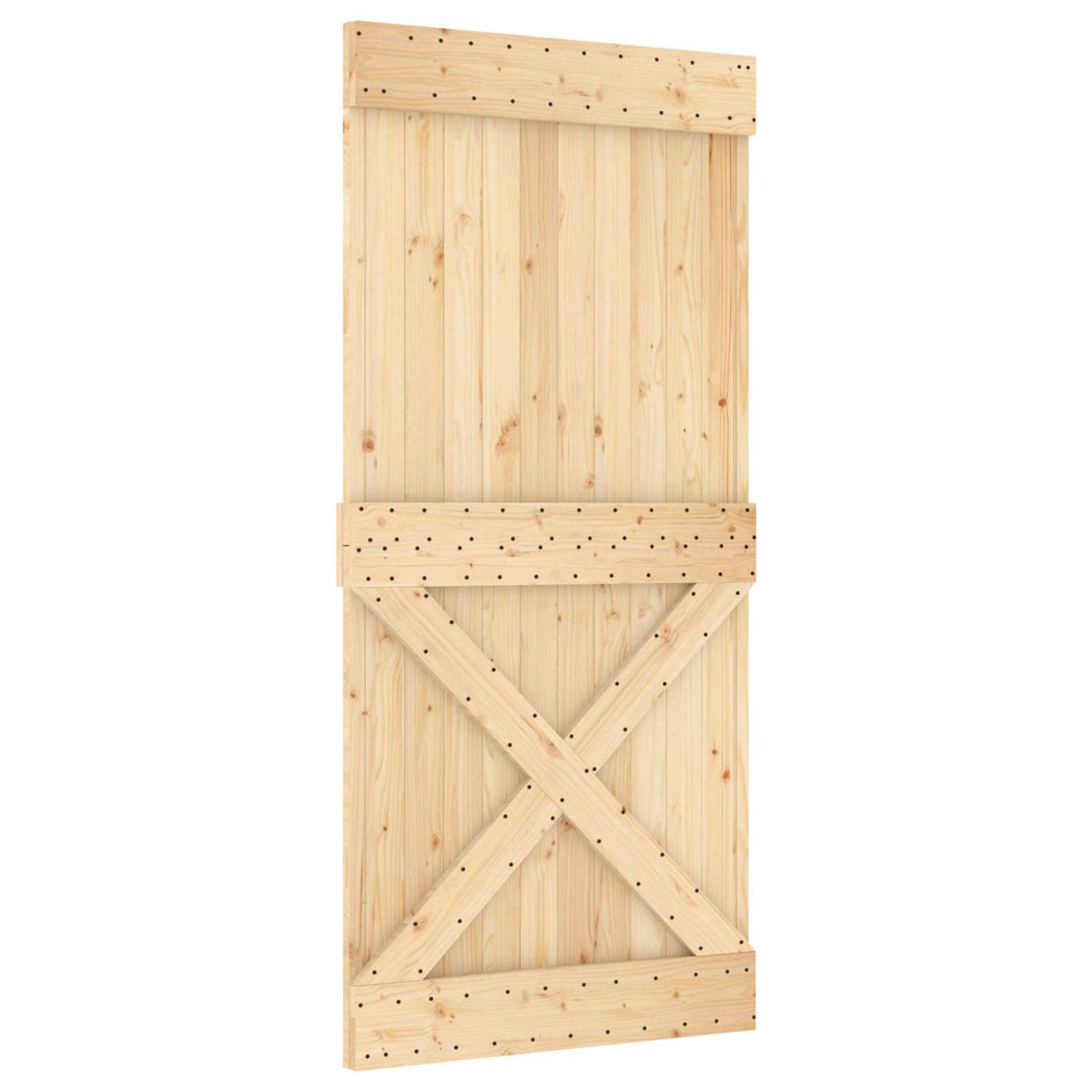 Vrata NARVIK 95 x 210 cm Čvrsta borovina (neobrađena) Prirodna