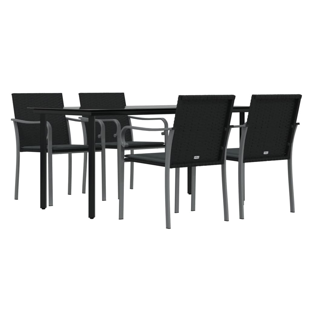 5-dijelni vrtni blagovaonski set s jastucima poliratan i čelik