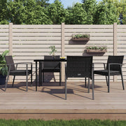 Vrtne stolice s jastucima 4 kom crne 56,5x57x83 cm poliratan