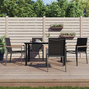 Vrtne stolice 4 kom crne 55 x 61,5 x 90 cm tekstilen i čelik