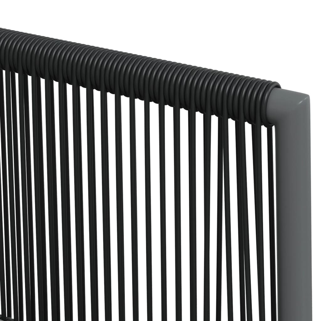 Vrtne stolice s jastucima 4 kom crne 54x60,5x83,5 cm poliratan