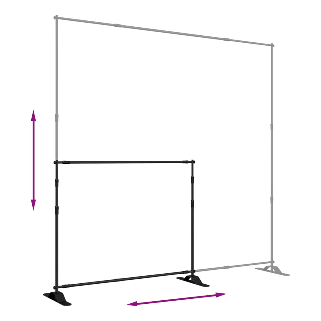 Stalci za pozadinu 2 kom crni 254 x 243 cm čelični