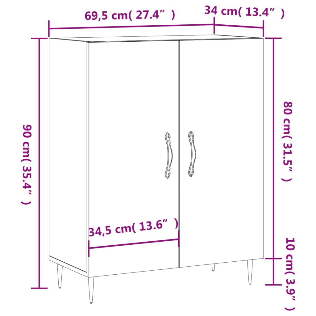 Komoda boja hrasta sonome 69,5 x 34 x 90 cm konstruirano drvo