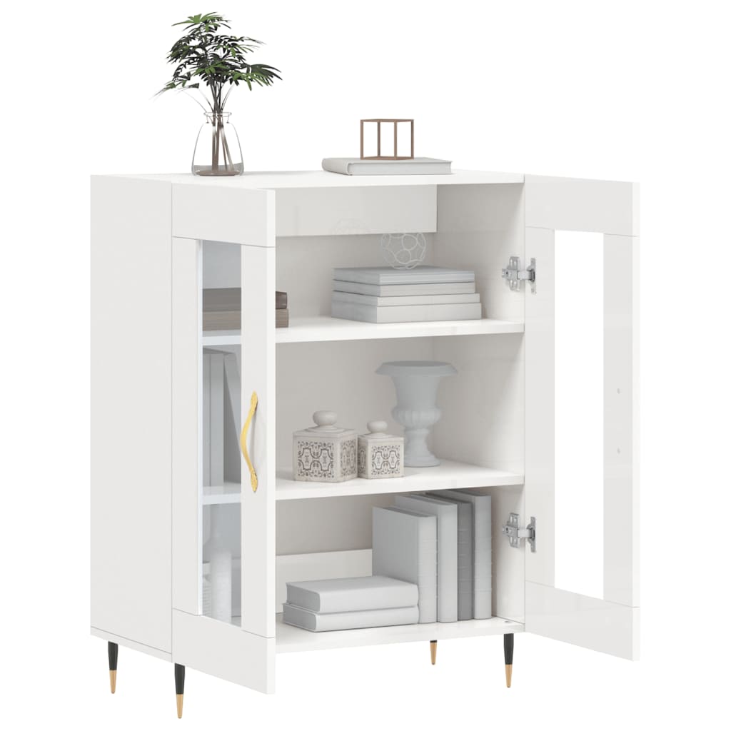 Komoda sjajna bijela 69,5x34x90 cm od konstruiranog drva