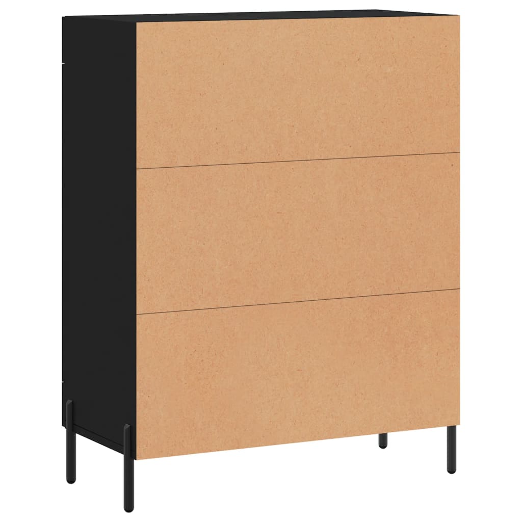 Komoda crna 69,5 x 34 x 90 cm od konstruiranog drva