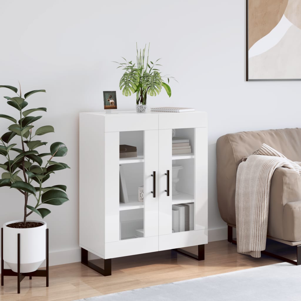 Komoda sjajna bijela 69,5x34x90 cm od konstruiranog drva
