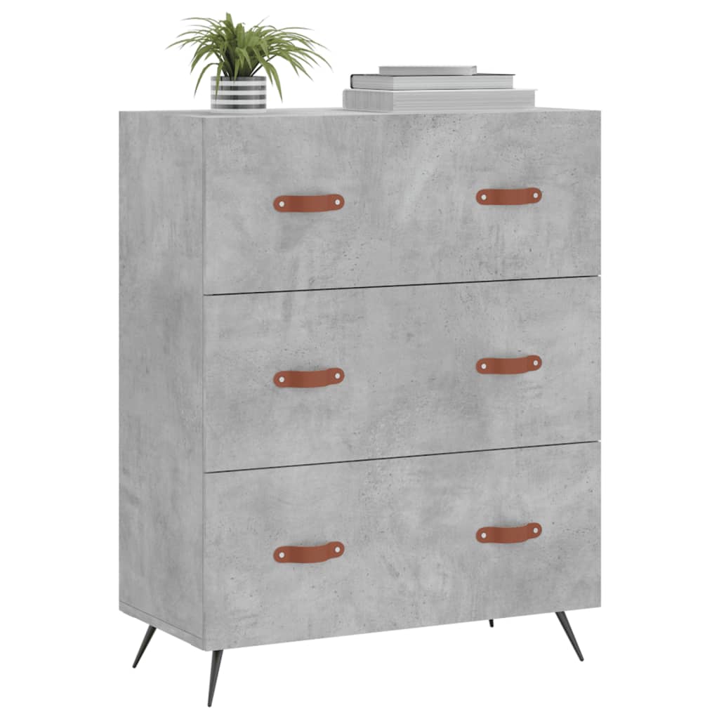 Komoda siva boja betona 69,5 x 34 x 90 cm od konstruiranog drva
