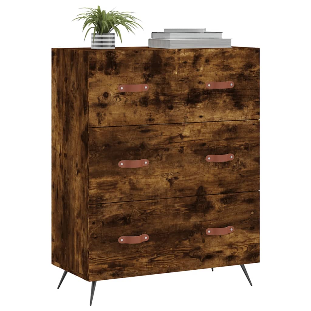 Komoda boja dimljenog hrasta 69,5x34x90 cm konstruirano drvo