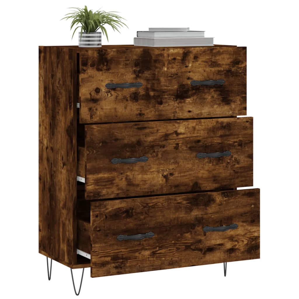 Komoda boja dimljenog hrasta 69,5x34x90 cm konstruirano drvo