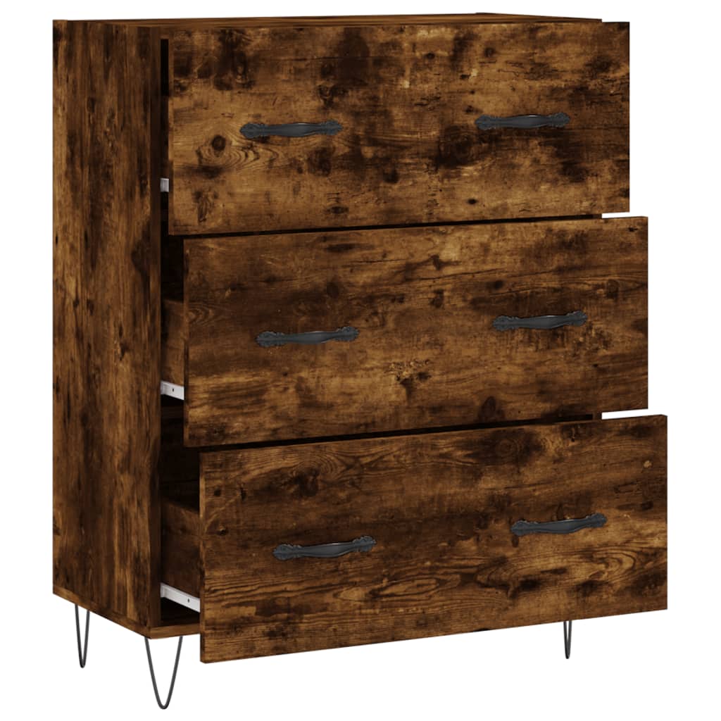 Komoda boja dimljenog hrasta 69,5x34x90 cm konstruirano drvo