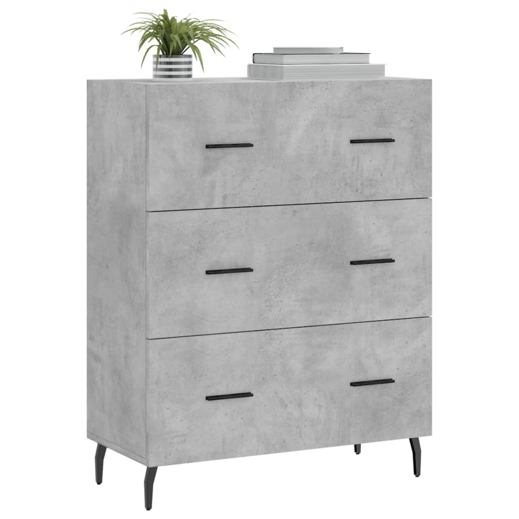 Komoda siva boja betona 69,5x34x90 cm od konstruiranog drva